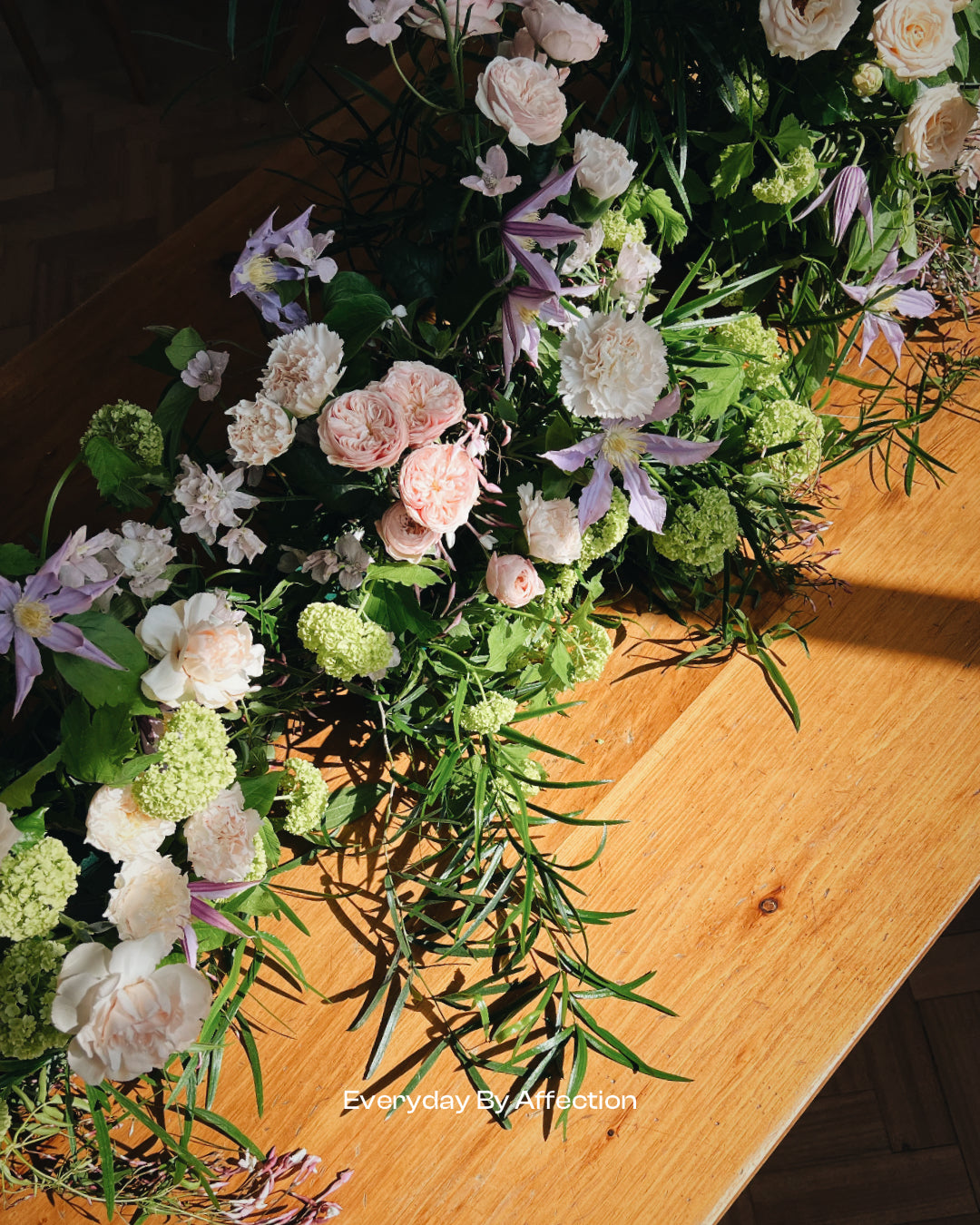 flowers on a wooden table