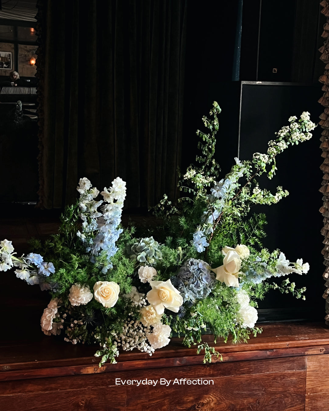 flower decorations on a stage